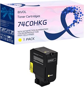 74C0HKG 74C0HCG 74C0HMG 74C0HYG Toner Cartridges Compatible for Lexmark CS720de CS720dte CS725de CS725dte Printers, High Yield 21000 Pages Yellow