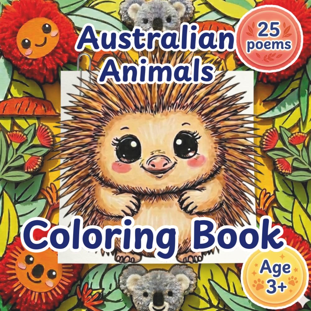 Australian Animals Coloring Book: Color & Discover: Coloring and Activity Pages with Fun Facts and Poems for Kids