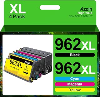 962XL Ink Cartridges Combo Pack Compatible for HP Ink 962XL Black and Color Combo Pack HP 962 Ink Cartridges HP962XL Replacement for HP Officejet Pro 9010 9015 9020 9025 9018 Printer, 4-Pack