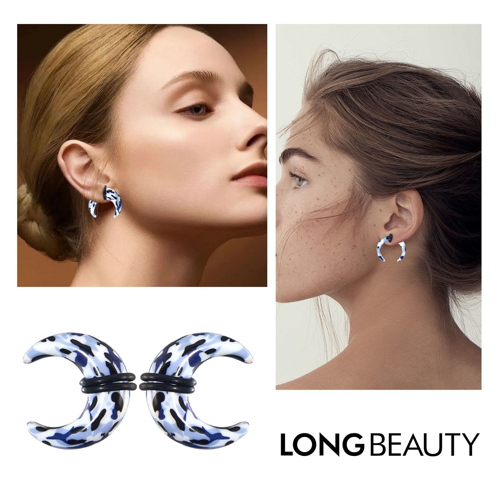 Longbeauty Arcyl - Juego de dilatadores de caracol, 1,6-10 mm, para piercing de oreja, dilatación
