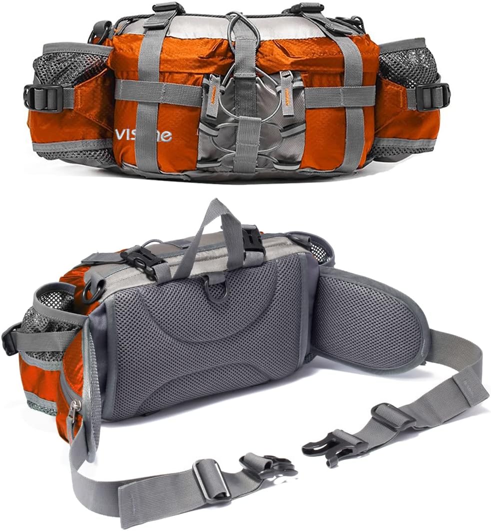 Outdoor Fanny Pack Hiking Fishing Waist bag 2 Water Bottle Holder Lumbar Pack