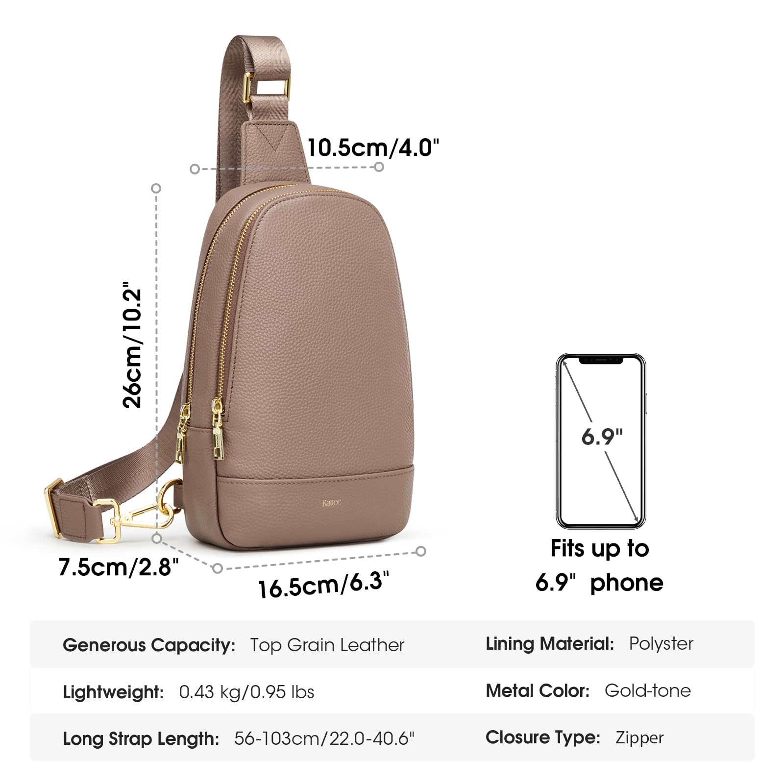 Kattee Borsa a tracolla da donna, in morbida pelle, borsa a tracolla da donna, piccola borsa a tracolla con blocco RFID