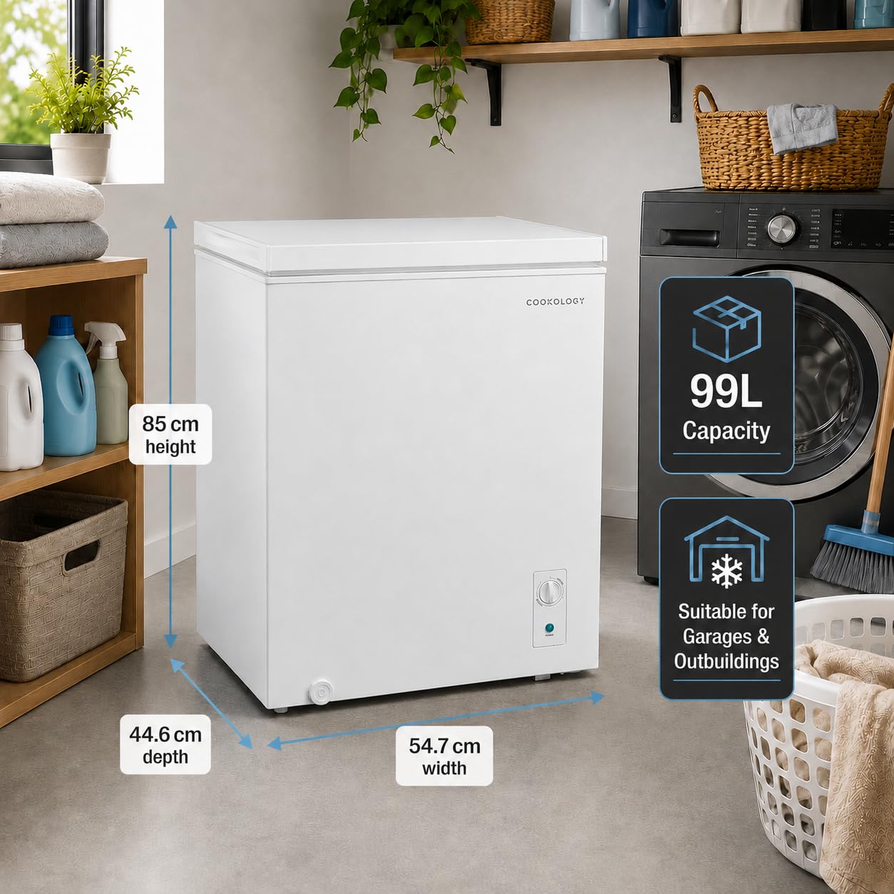 Cookology 99L Freestanding Chest Freezer - Suitable for
