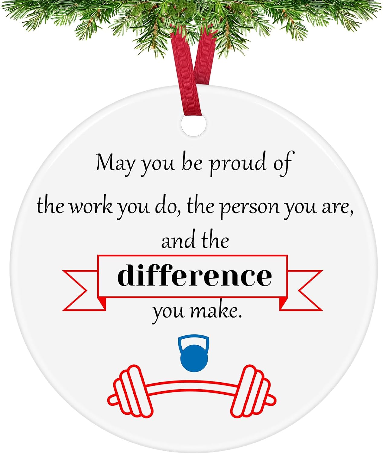 Fitness Instructor Gift Appreciation Gifts Ceramic Ornament Fitness Trainer Gift Fitness Lovers Gifts Thank You Gift Personal Trainer Gift Gym Workout Gifts Employee Coworker Christmas Retirement Gift