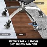 MotionGrey - Roues de chaise de bureau Rollerblade Remplacement pour planchers de bois franc, Roulettes de fauteuil de remplacement, Roues pour fauteuil de bureau lourd pour le remplacement du tapis de chaise, roulettes de la lame de Roller (1 Jeu)