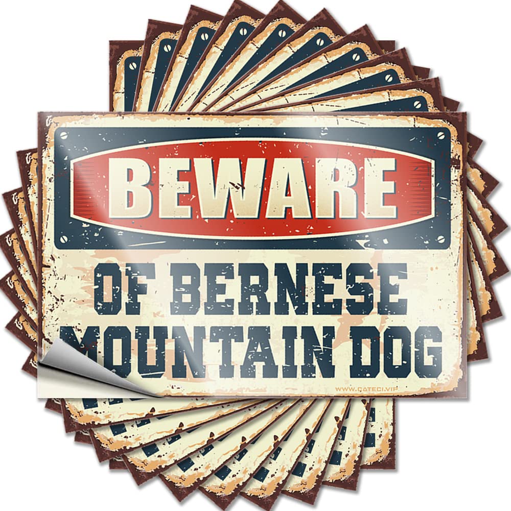 Tattoos Funny Garden Decor | Unique Door Beware of Bernese Mountain Dog for Friends(8X12CM)