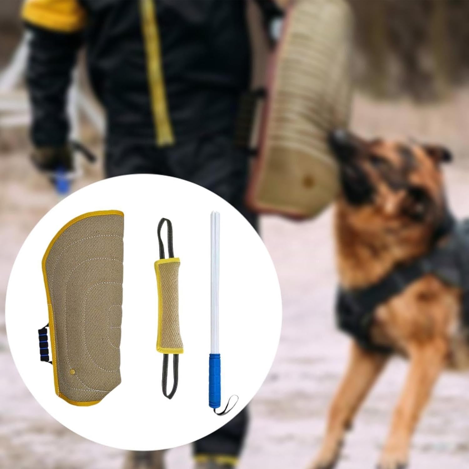 3X Biting Arm Sleeve, Dog Training Stick, Dog Bite Training Set, Dog Bite Pillow Tug Toy for Puppy, Yellow