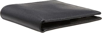Perry Ellis Portfolio Men's Gramercy 100% Leather Slimfold Wallet With Bifold Closure, Black, One Size