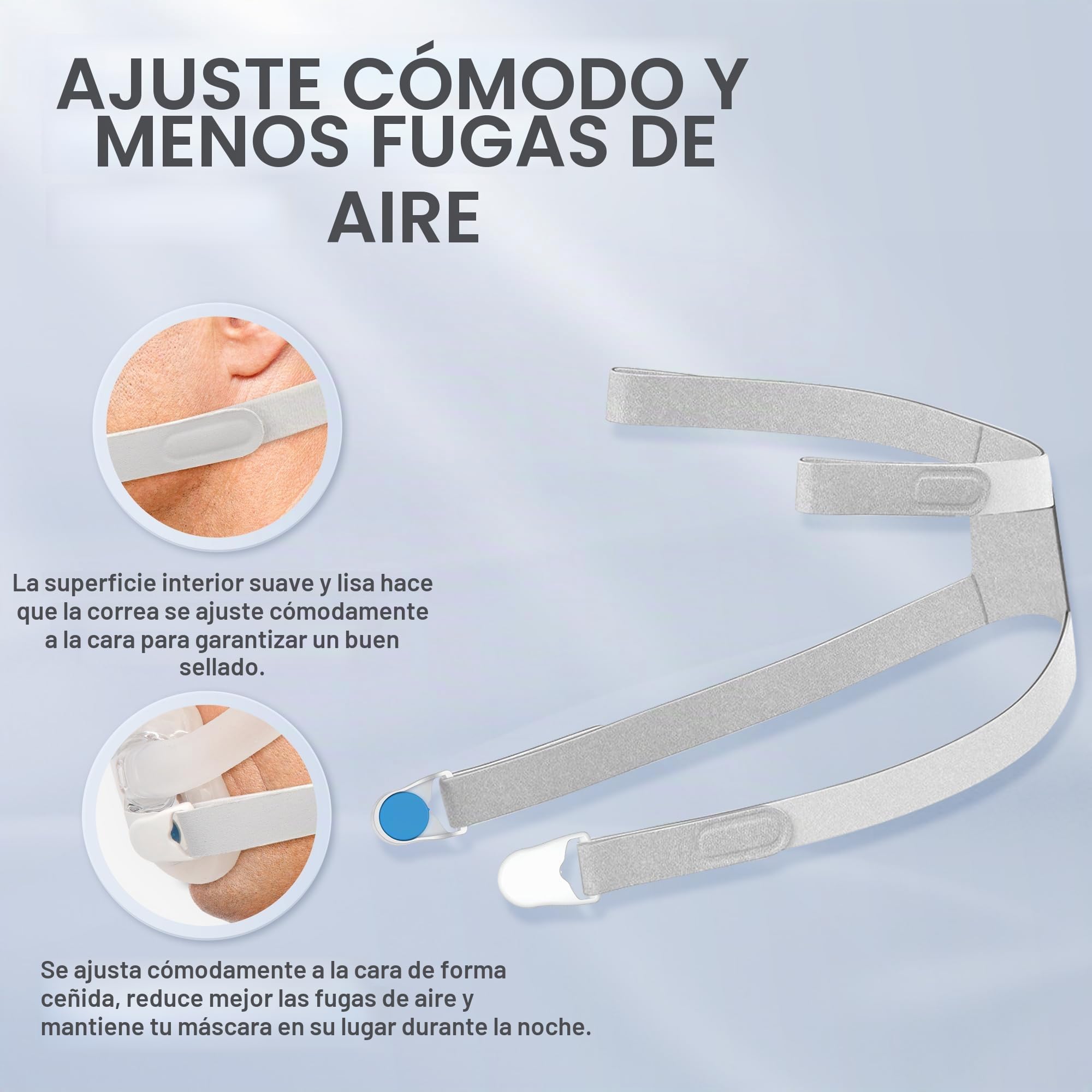Pack de 2 diademas de repuesto para Airfit F30i, 2 unidades F30i con mayor elasticidad, no para F30, incluye 2 diademas y 4 clips, diadema CPAP de alta calidad BlessEase