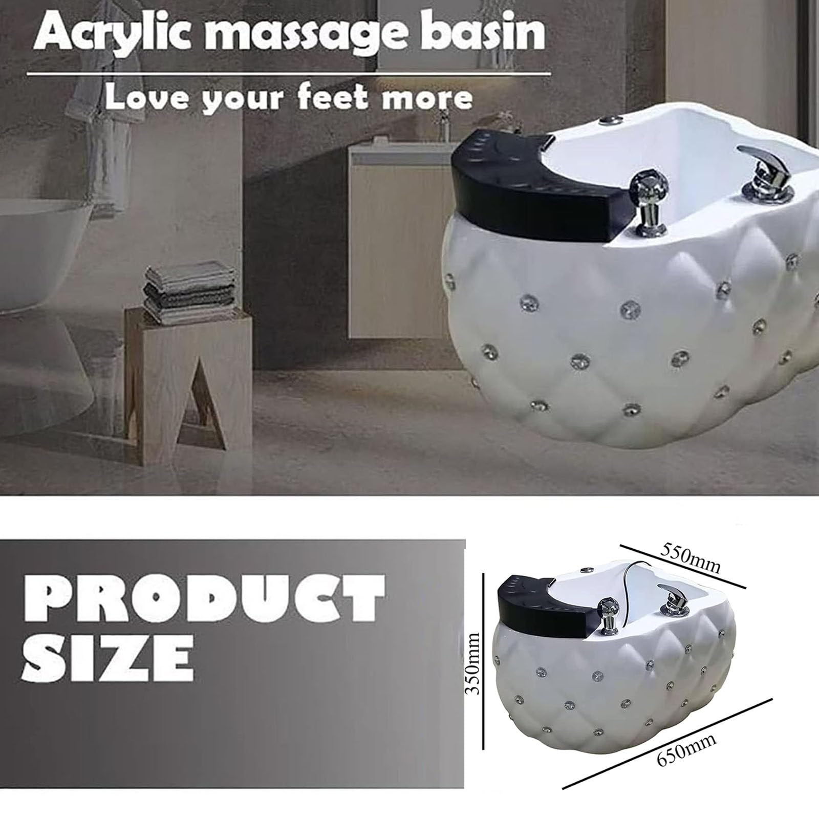Pediluvio Massaggio Spa Ciotola Portatile Pedicure Ammollo I Piedi Massaggiatore Vasca Bagno Poltrona con Pediluvio Ciotola Vasca Massaggiatore Spa Professionale Pedicure Foot