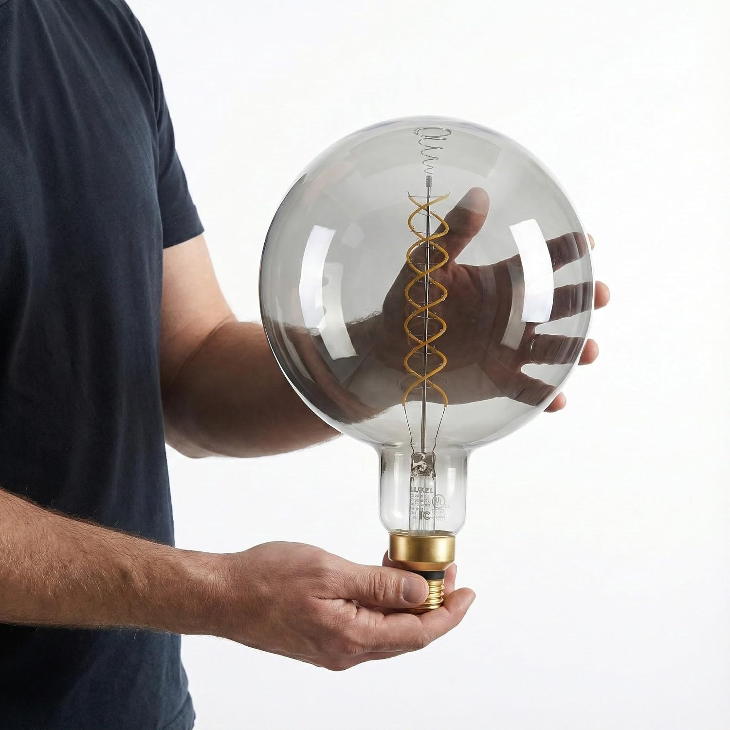 Oversized Edison LED Light Huge Bulb Vintage G63(G200) 7W Equivalent 40W - Dimmable 2200K Warm Glow - 350 Lumens E26 Base - Large Filament Decorative Bulbs - 360° Beam (Smoky Glass)