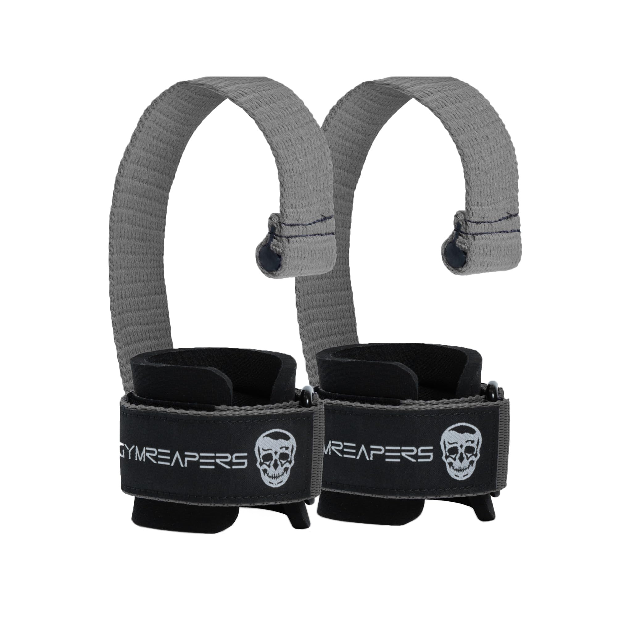 Gymreapers Weight Lifting Straps With Dowel - Wrist Straps for Weightlifting - Workout Deadlift Wrist Weights - Reinforced Stitching & Padded Fit Gym Accessories for Strength & Gym Hand Grip (Gray)