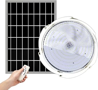 Solar Shed Light Outdoor, Indoor Solar Pendant Lights with Remote, Waterproof LED Garage Light Solar Hanging Chandelier for House, Home, Barn, Porch, Garden Small Lamp