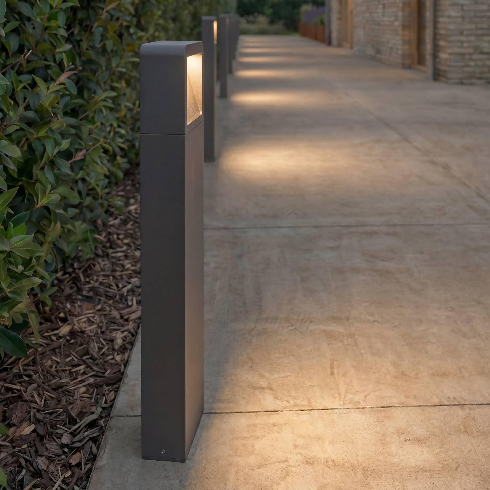 Lucande Lampada LED da esterni (Moderno) colore Nero, in Alluminio lampadina inclusa lampioncino paletto luminoso lampada viale lampione