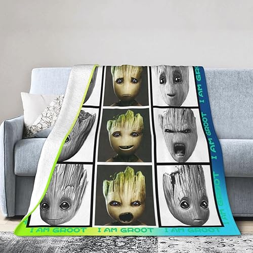 I am grroot - Manta de franela de felpa para sofá, cama y sofá, 50 x 40 pulgadas