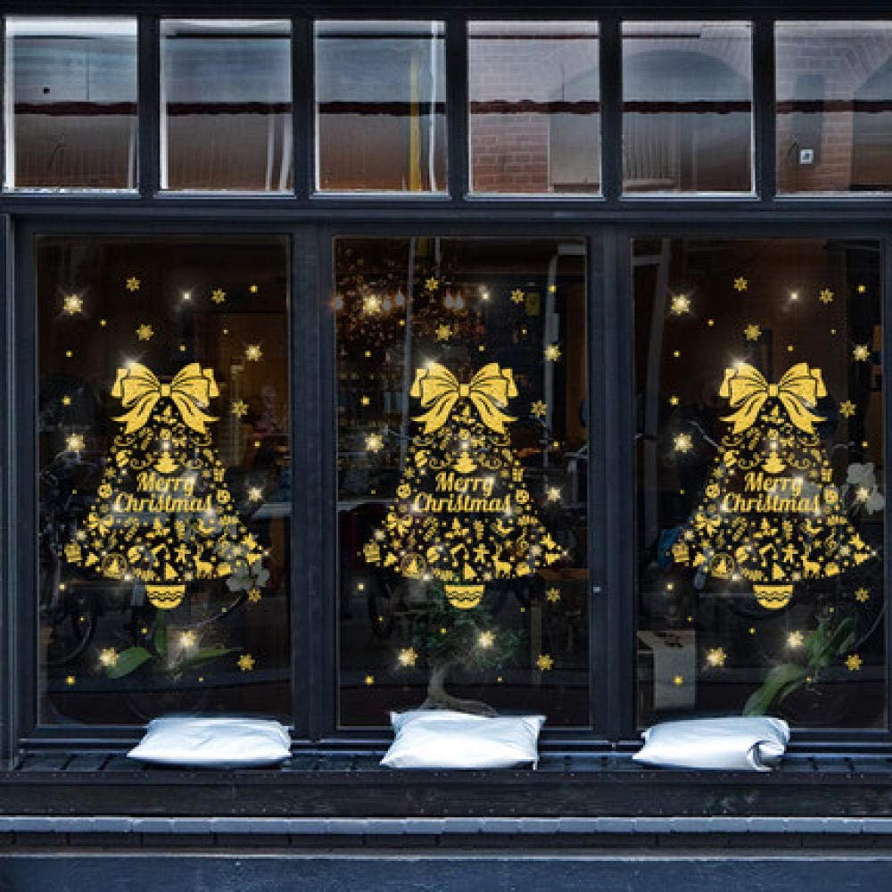Décorations pour fenêtres, Autocollants De Fenêtre De Noël, Adhésifs De Fenêtre, Autocollants De Décoration De Fenêtre De Noël Boutique Centre Commercial Autocollants De Porte En Verre Creative Cloche