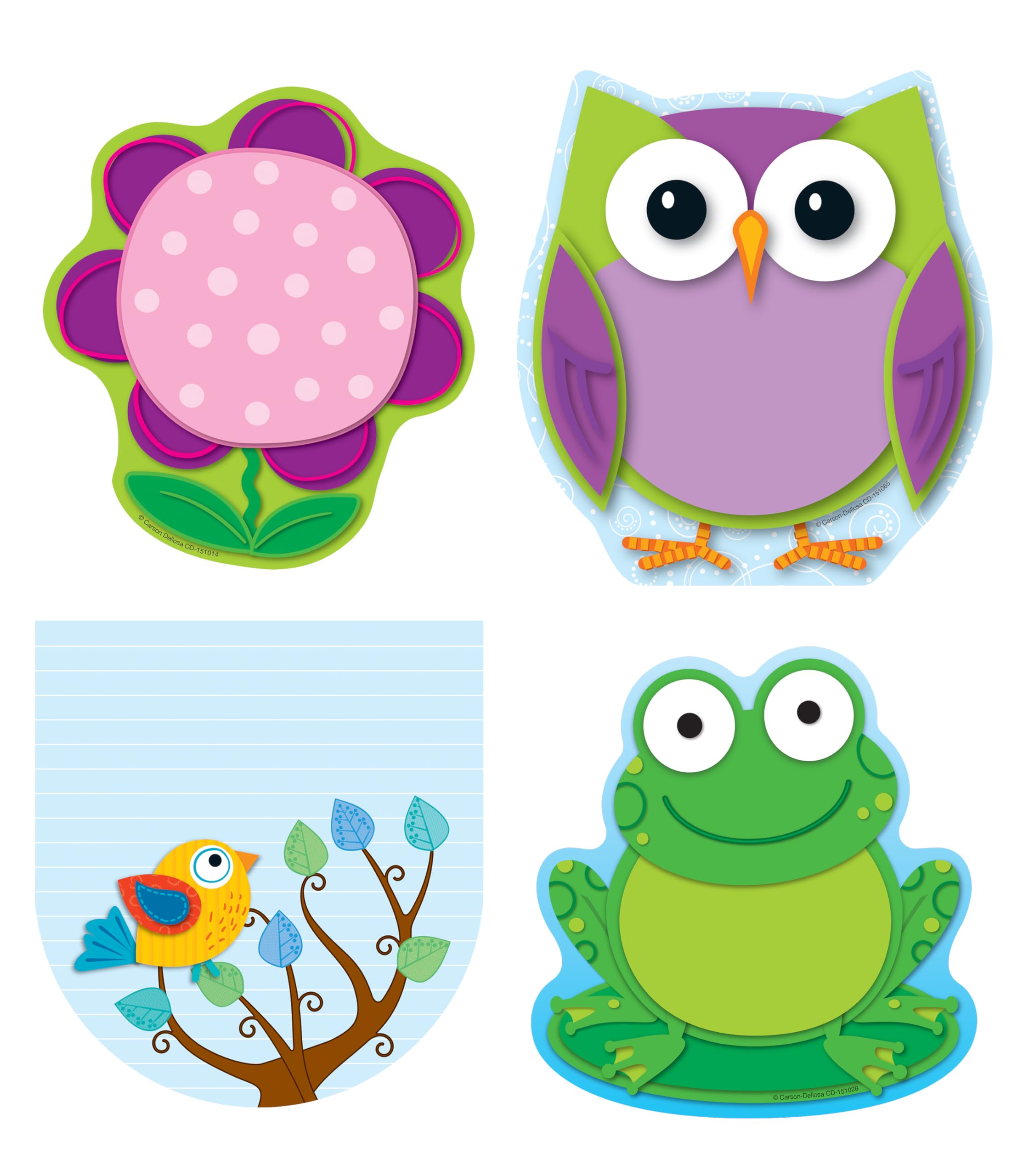 View 1 of **Only the frog pack** Carson Dellosa Colorful 4-Pack Notepad Set, 50 Sheet Boho Bird, Frog, Owl, and Flower Notepads, to Do List Notepad for Lists, Notes, and Classroom Organization, Office and School Supplies