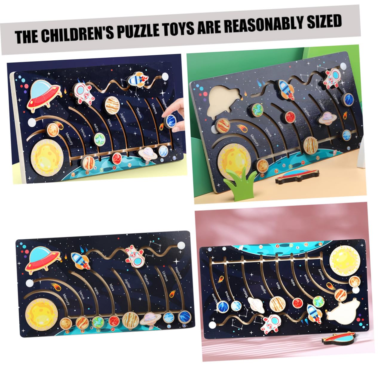 SUPVOX Puzzle di Legno Pianeti del Cosmo per Bambini, Giocattolo Educativo e Didattico, per Attività di Apprendimento Prescolare