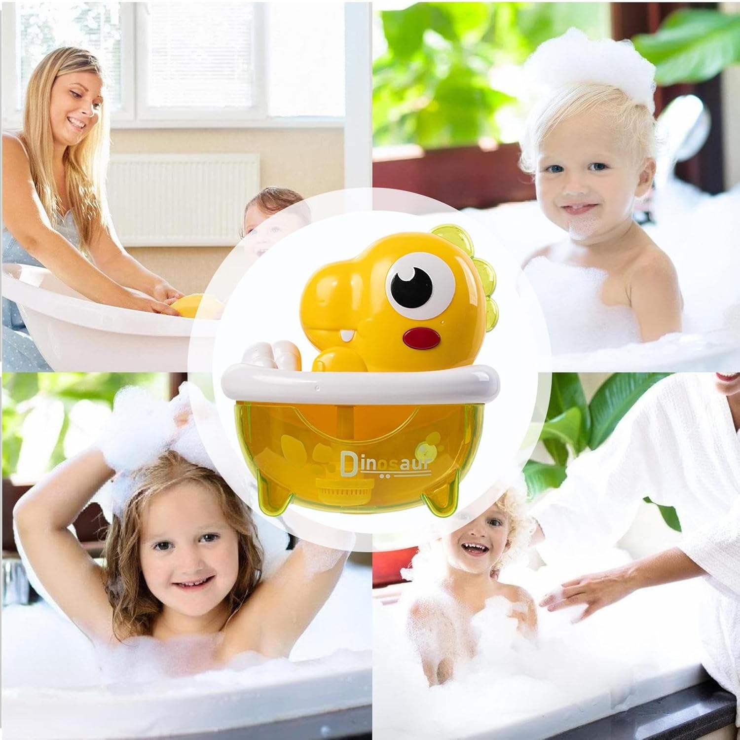 Dinosaur Bubble Machine, Interactive Bath Toy, Bubble Maker with LED Lights, Fun Play Accessory, Kids Toy with Safe Design, Supplies for Garden Pool Beach Girls Birthday Outdoor