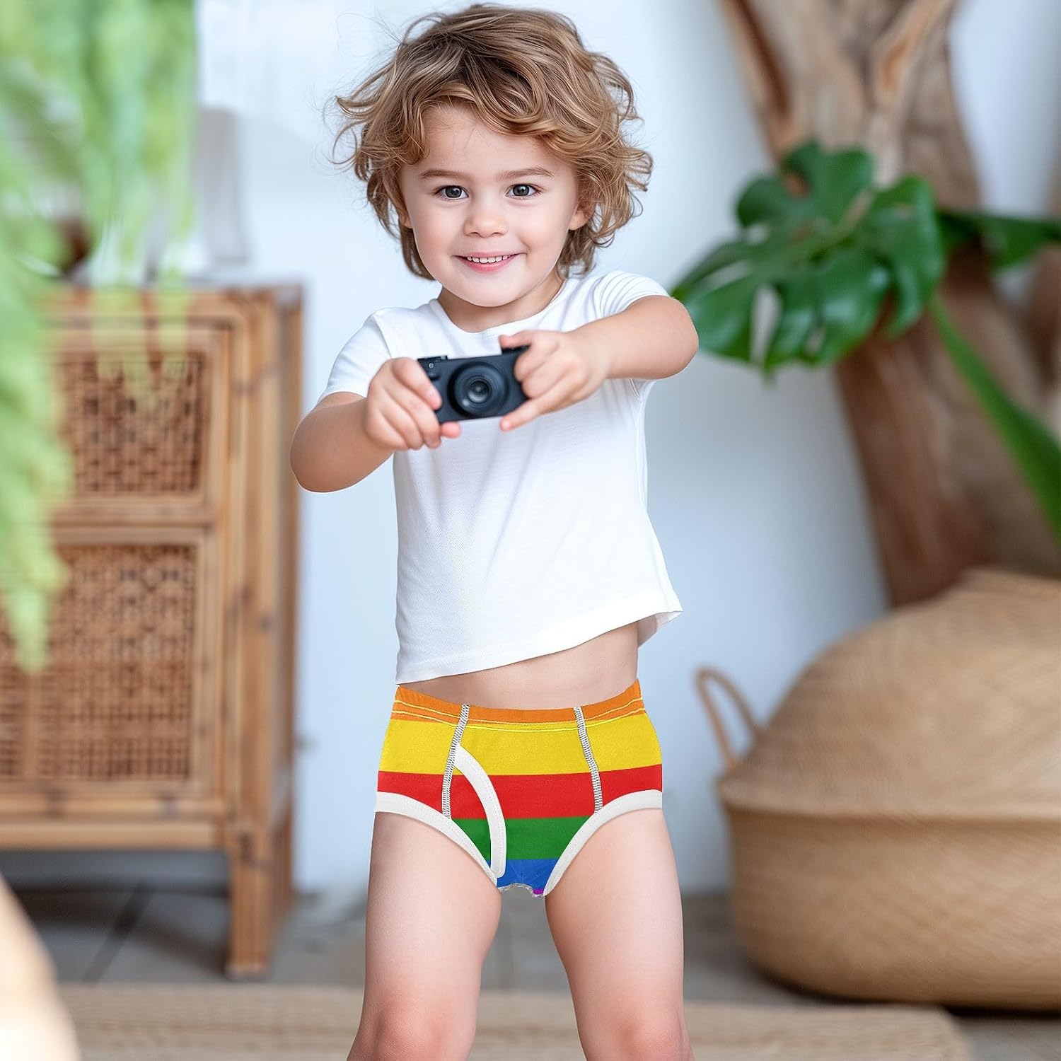 Boys' Briefs Cotton Underwear Rainbow Flag for Toddler