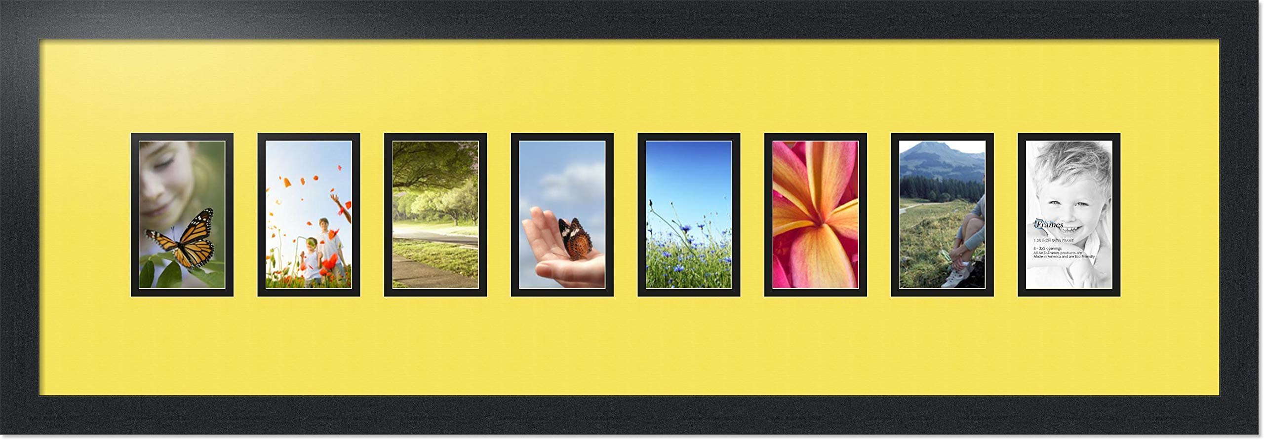 Art to Frames Double-Multimat-431-47R/89-FRBW26079 36 by 10-Inch Picture Frame, 1.25-Inch Wide, Satin Black