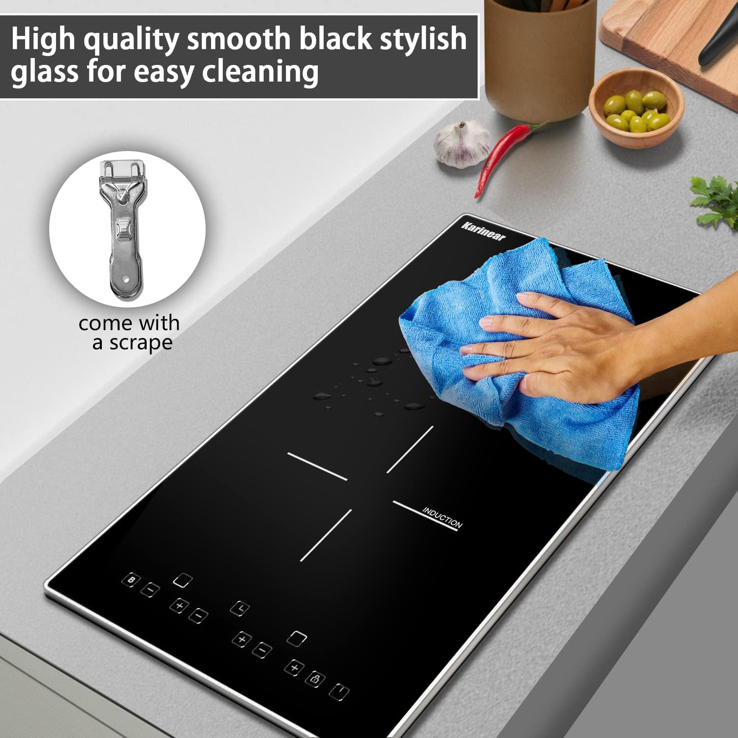 Buy Karinear Induction Cooktop, 2 Burners Electric Cooktop 12 Inch