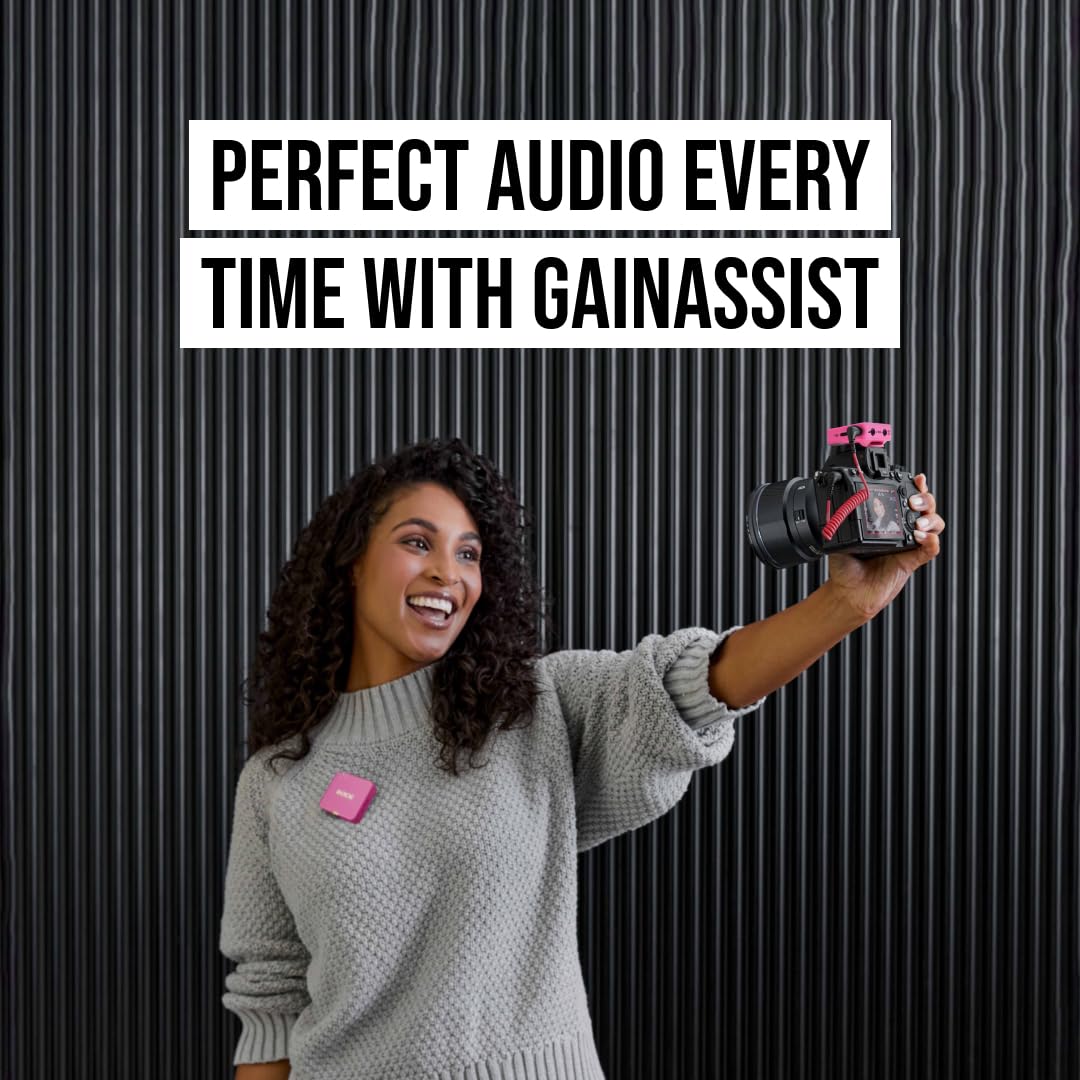 RØDE Wireless GO (Gen 3) – Microfono wireless compatto – Audio cristallino, registrazione a 32 bit float, controllo automatico del livello, per telefoni, fotocamere e computer (Rosa)