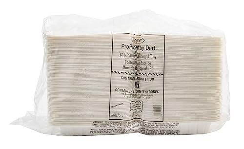 Miniatura 4 de DART ProPlanet - Recipientes para llevar con tapa con bisagras ecológicas, rellenos de minerales, tamaño de 8.5 pulgadas, 1 compartimento, 150