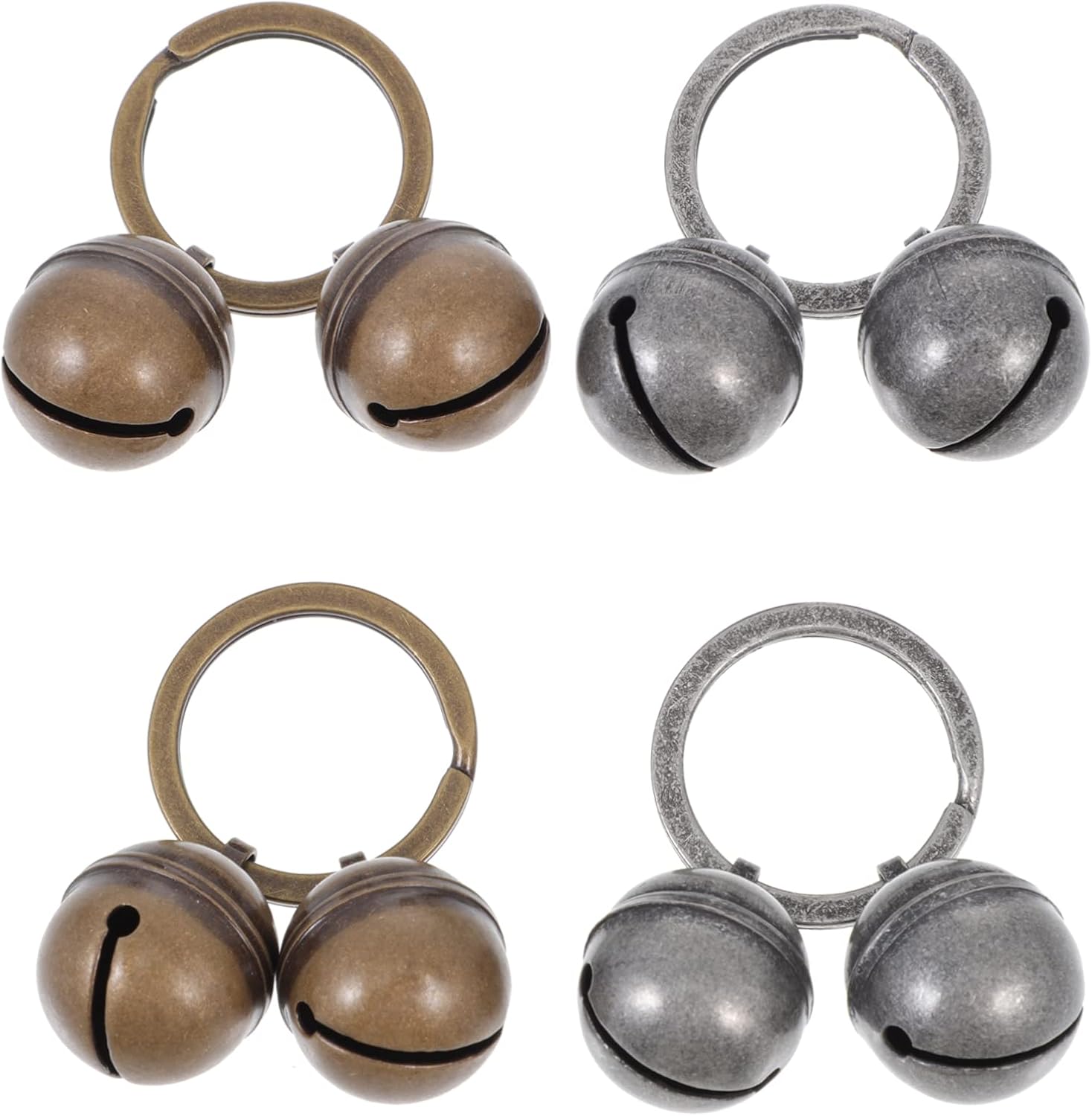 BESPORTBLE 4sets Pet Collar Bell Pendants Copper Bells for Cats and Dogs Loud Sound for Training and Vintage Keychain Design for and Gifting