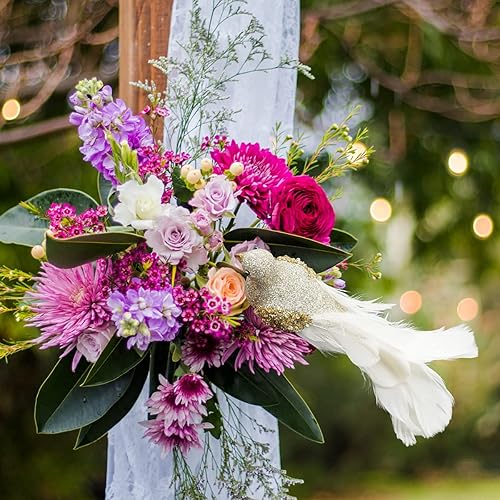 Miniatura 7 de Yolococa Decoración de árbol de Navidad color champán, 10 x 2 x 2 pulgadas, 2 unidades