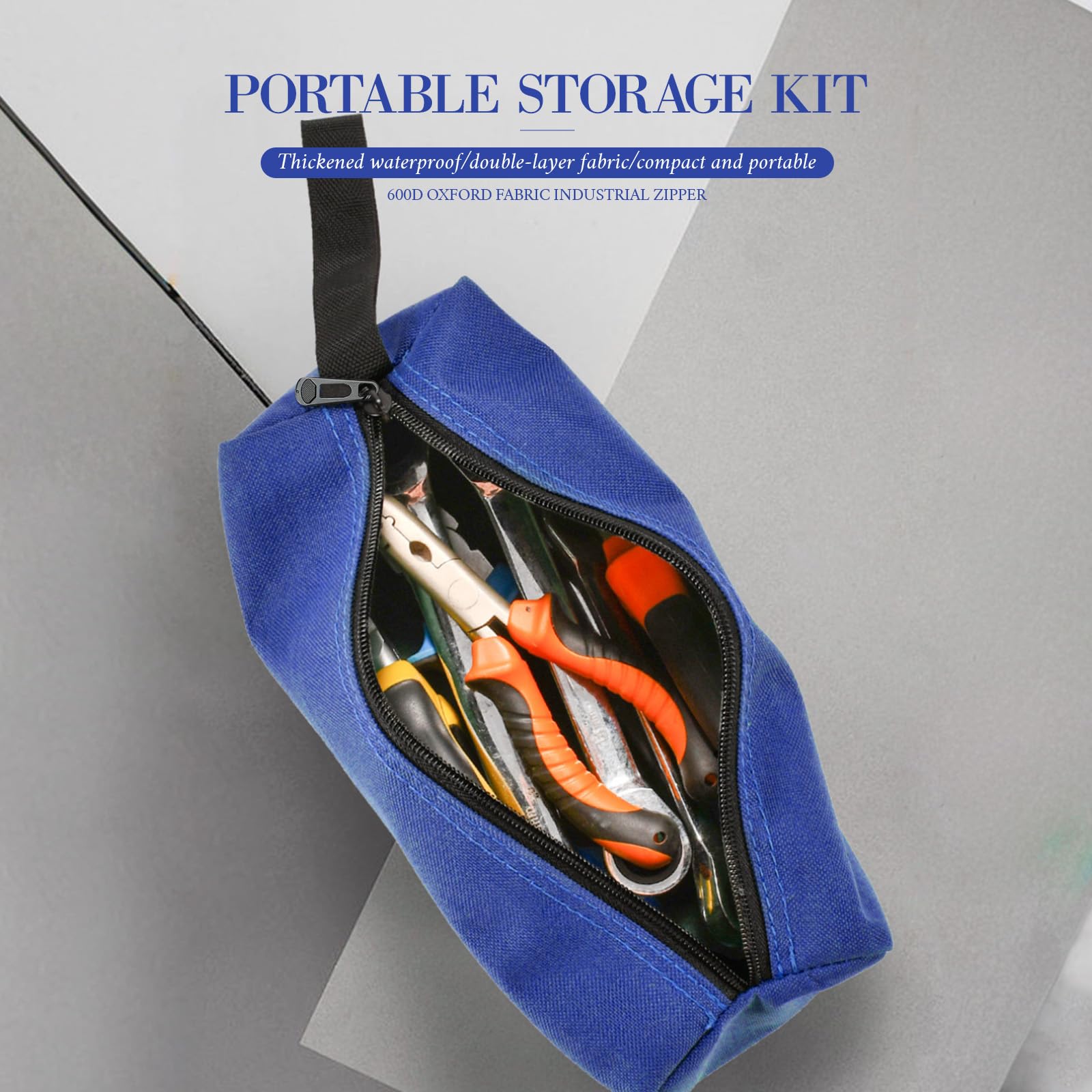 PAITOK 2Pcs Canvas Tool Bag Set, Multipurpose Small Tool Pouch Storage, Zipper Tool Rolls - Image 3