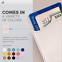 Vista 4 de Wallaroo Premium - Tarjetero adhesivo de cuero para teléfono celular - Para Android e iPhone - Para mujeres y hombres - Resistente con forro