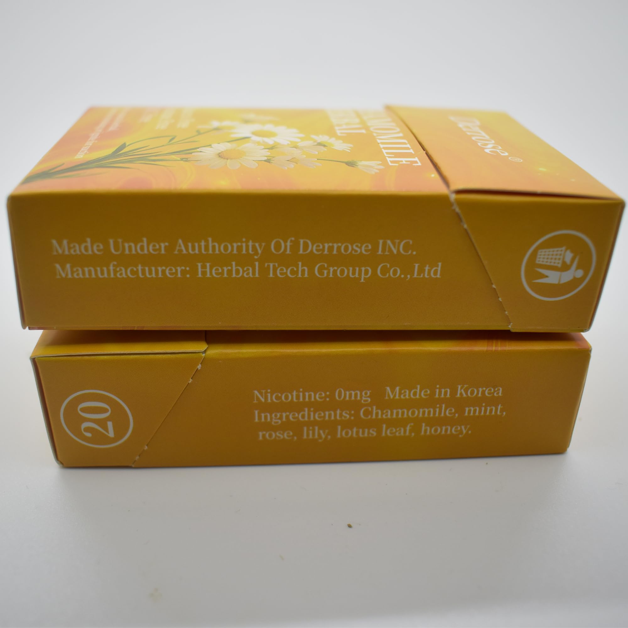 Derrose® Chamomile Herbal Sticks,Herbal Cigarettes,Nicotine Free and Tobacco Free,Help Stop Smoking,Better Effect When Used with Nicotine Patches,Smoking Cessation Products,2packs-40 Sticks