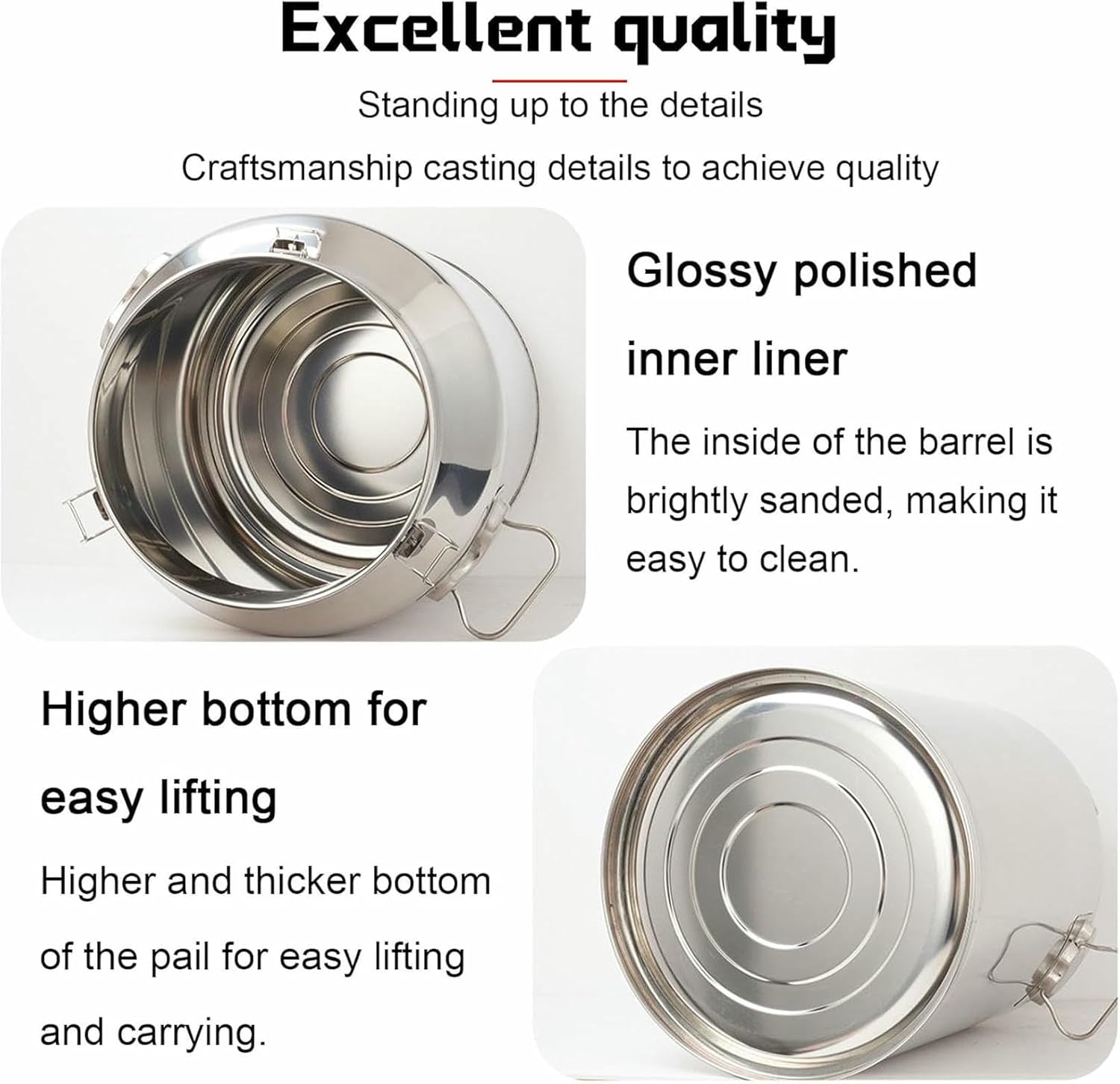 Milk Bucket Fermentation Cans Milk Tank with Silicone Sealed Lid Wine Pail Oil Tea Tank for Wine Beer Food Oil Water Rice