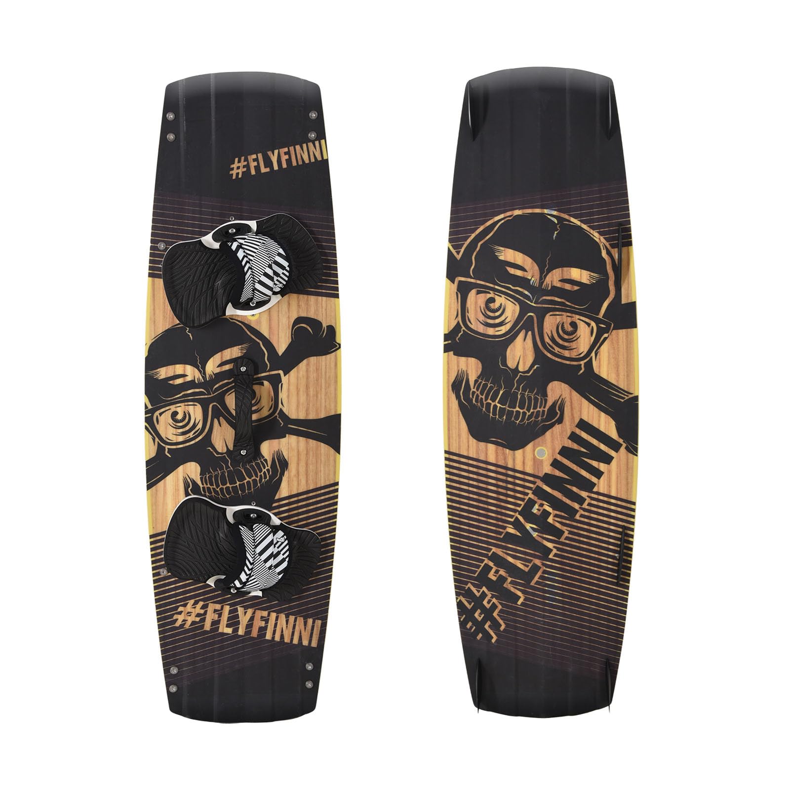F2 Kiteboard Finn Promodel Wood 132-136cm Größe wählbar Schwarz