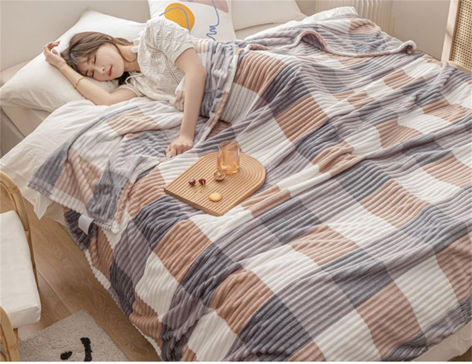 Amazon｜MAIBED フランネル 毛布 鮮やかな色彩 格子柄 厚手
