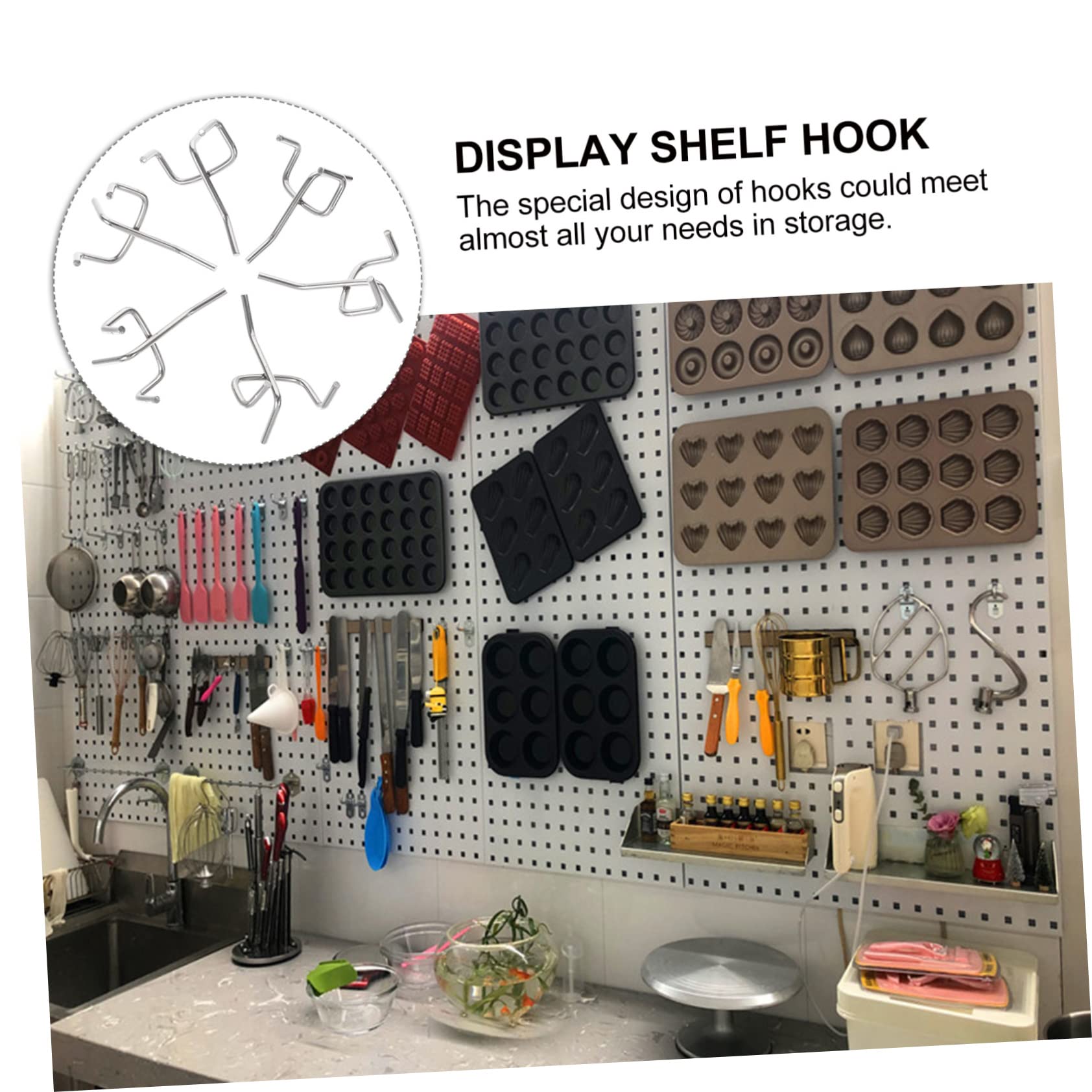 Alipis 50 Pcs Heavy Duty Pegboard Hooks Iron Hangers for Home Garage Retail Organization Easy to Install with Excellent Bearing Capacity Compatible with Standard Pegboards