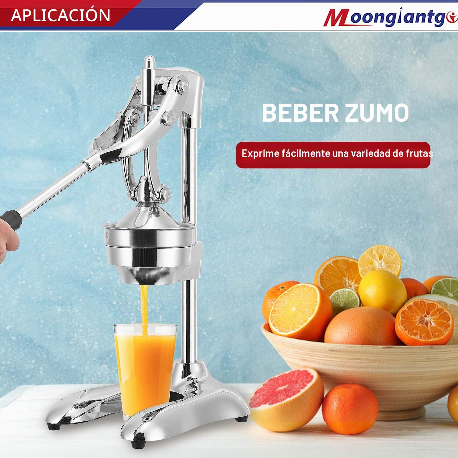 Exprimidor De Cítricos Manual Comercial De Doble Modo Moongiantgo, Prensa Ergonómica Para Naranjas, Limones Y Sandías