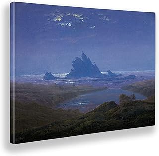 Giallobus - Quadro - Caspar Friedrich - Scogliere in Riva al Mare - Tela Canvas - 140x100 - Pronto da Appendere - Quadri Moderni per la casa