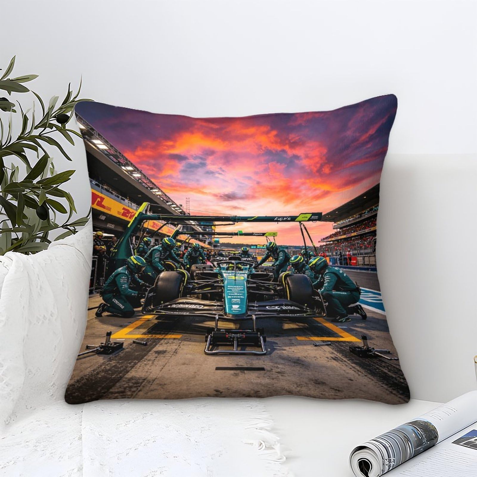 Dafufbw Formulaa Racing-3 Formulaa Racing Cushion Cover Decor, Ornament Pit Stop Pillow Cover For Home Livingroom Couch Bed Sofa Decorate Throw Pillow Case 50X50cm