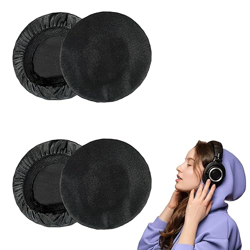 4 Stücke Dehnbare Waschbare Kopfhörer, Durchmesser 9cm, Abdeckungen aus Strickstoff Ohrpolster Earpads Cover Fits 2.3" - 3.4" (6cm - 8.5cm) Headphone, Weich und bequem, für Schützen Sie das Headset