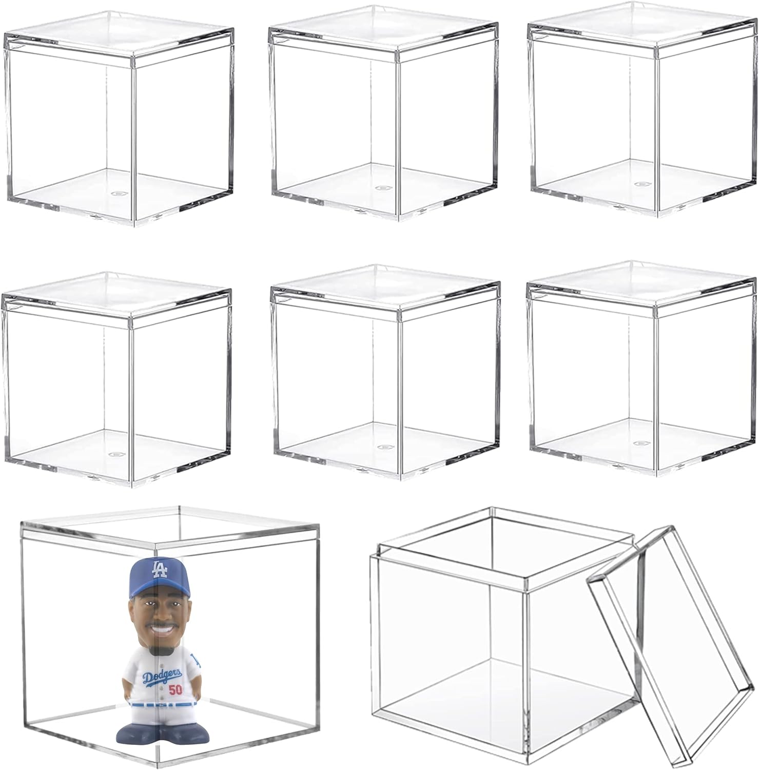 Acrylic Box Large Clear Acrylic Boxes with Lids 4x4x4 Inch Transparent Display Box