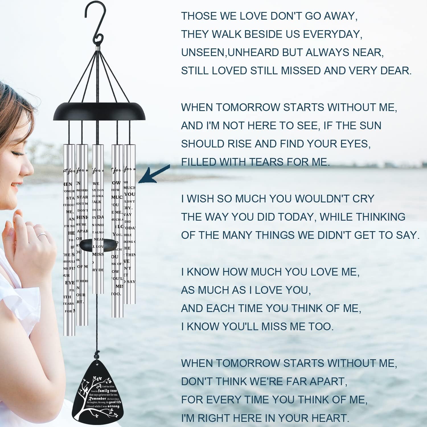 Cardinal Memorial Sympathy Wind Chimes for Loss of Loved One, Bereavement Sympathy Memorial Gifts for Loss of Mother Mom Father Dad Windchimes in Memory of A Loved One, A Limb Has Fallen Family Tree