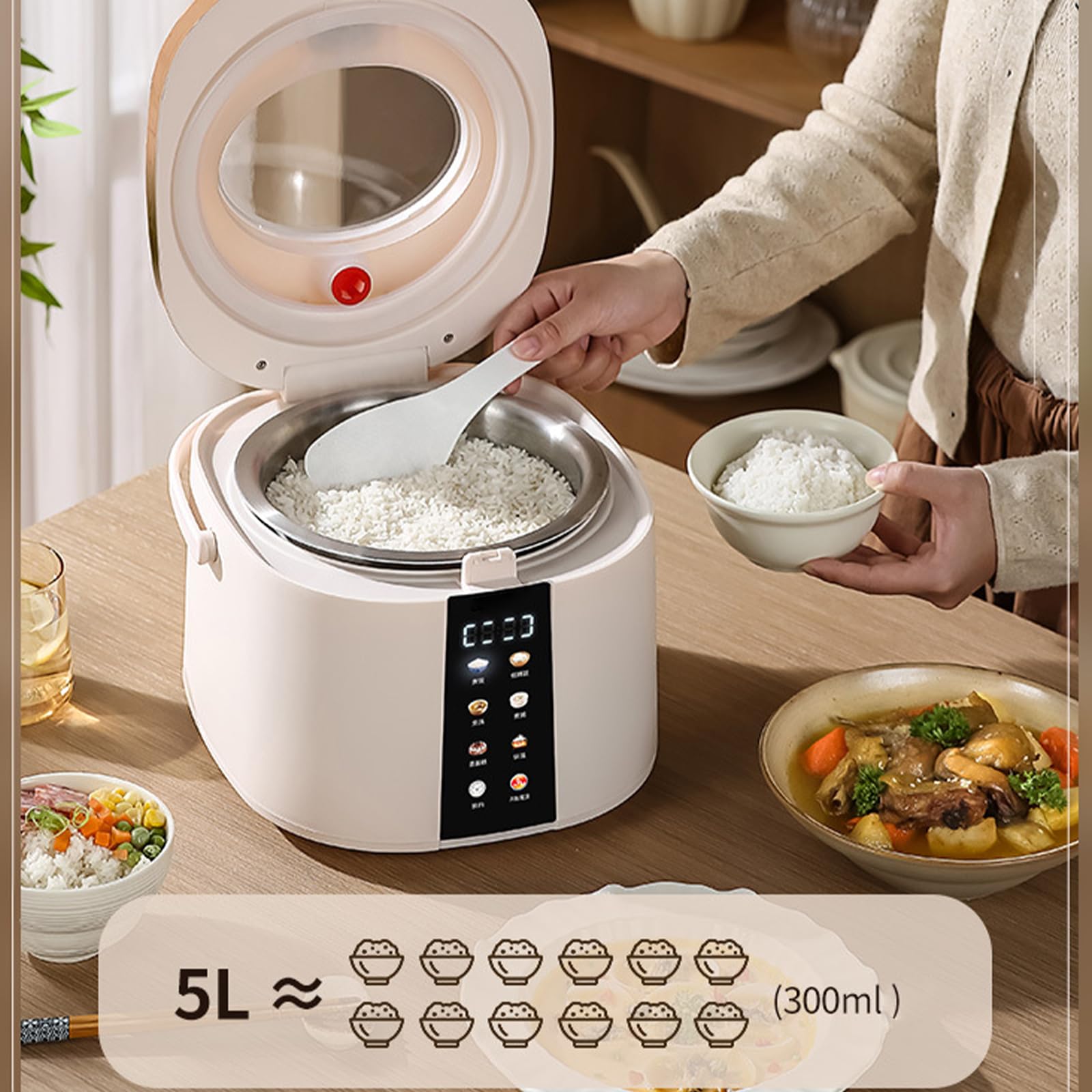 Pentole per riso intercambiabili in acciaio inossidabile Inserto 2L 3L 4L 5L Opzione Universalmente adatta per la parte ricambio per elettrodomestici da cucina Pentole per riso