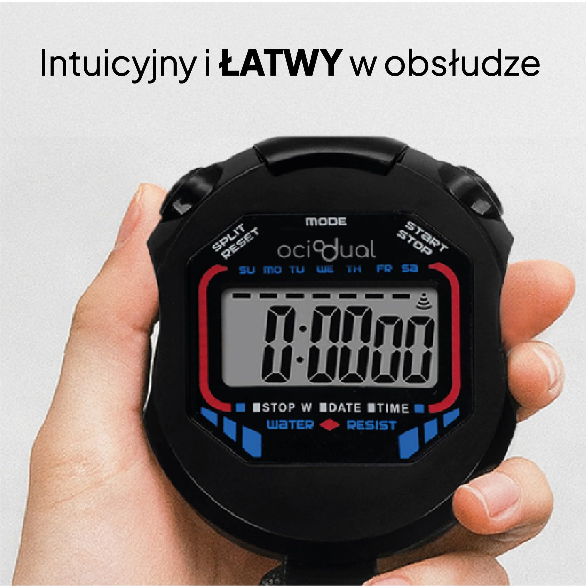 OcioDual Ręczny Cyfrowy Stoper Sportowy Wielofunkcyjny Zegarek Wyścigowy XL-013 Czarny Alarm Sportowy Dokładność Wyświetlacz LCD