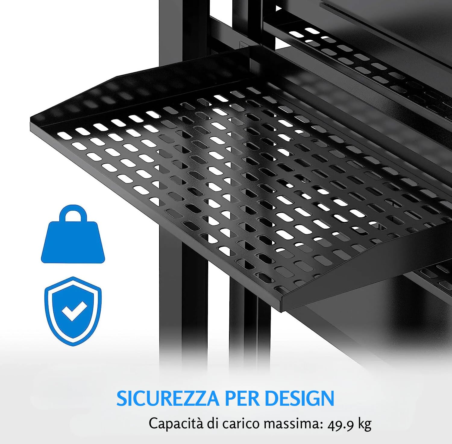Pyle 2 Pezzi Mensola per Rack 48 cm 1U, Armadio Rack Ventilata, Nero