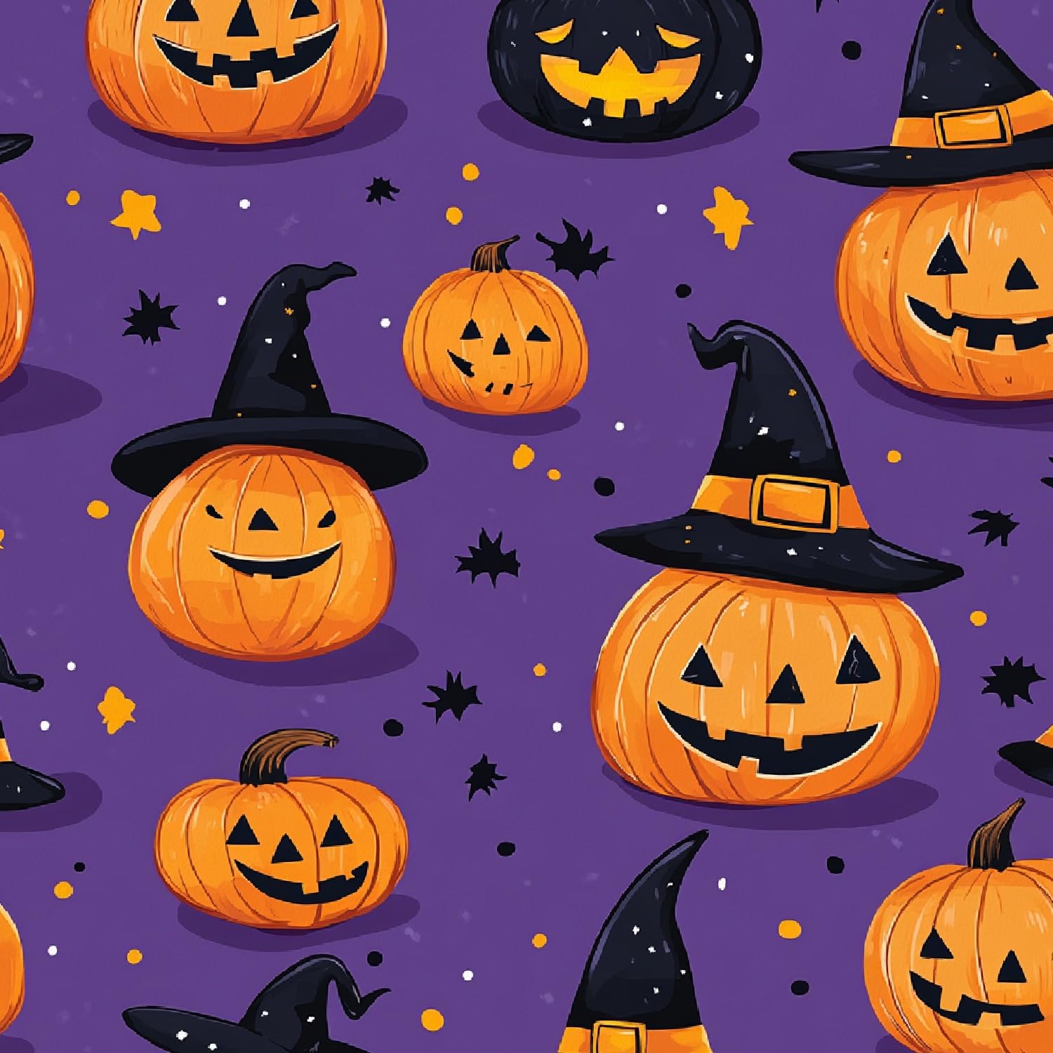 Papier peint citrouille d'Halloween autocollant amovible mat de 44x500 cm