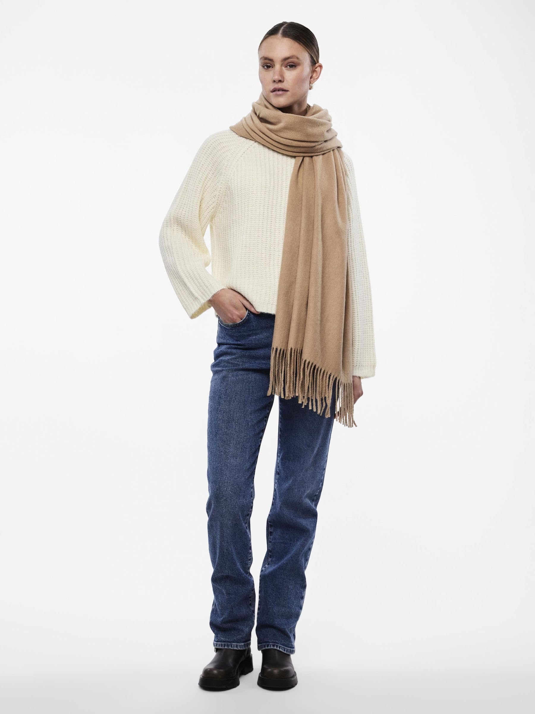 PIECES Szal Kobiety PCJIRA WOOL SCARF NOOS