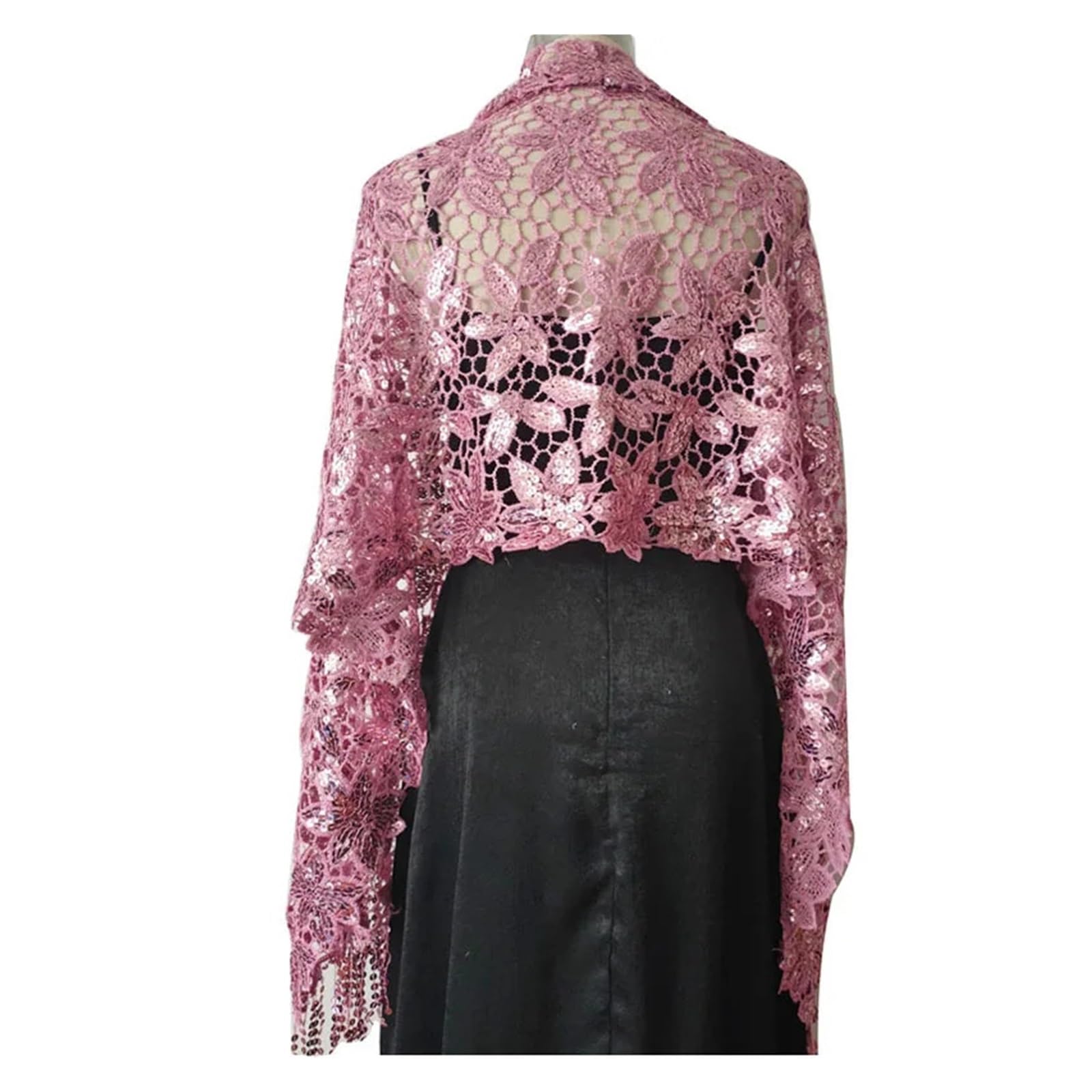 Chal de lentejuelas brillantes Elegante vestido de noche con purpurina y lentejuelas, chal for mujer, chales fiesta borlas, nupcial for dama honor, boda, Boleros, capas