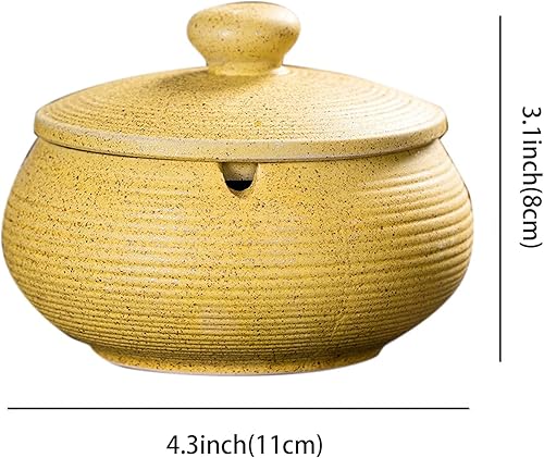Miniatura 2 de MISTHO Cenicero de cerámica con tapa y fregadero, soporte para cenizas para fumador, ceniceros de cigarrillos para oficina en casa, uso al aire